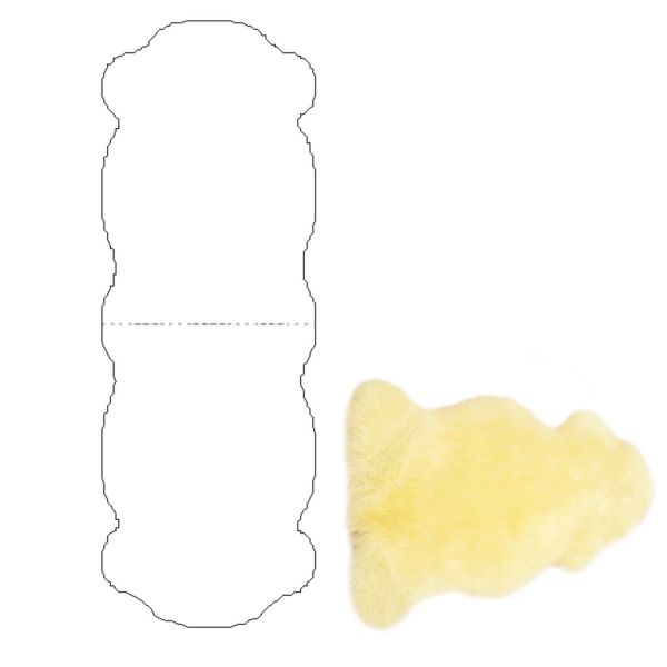 Ковёр из шкуры овцы MERINO M 2x, 50x180см, крем