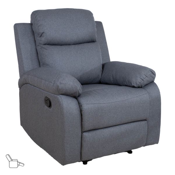 Recliner armchair REX with manual mechanism, dark grey