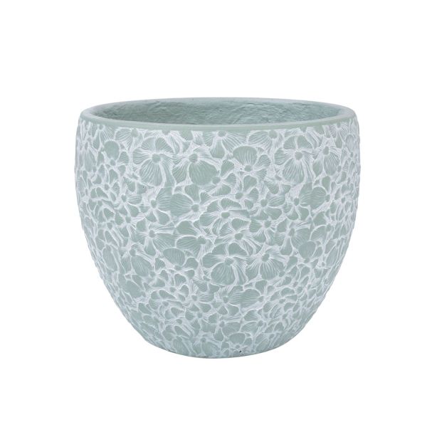 Plant holder FLORA D30xH24.5cm, greenish gray