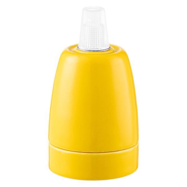 Bulb socket E27 D4,6xH8,2cm, yellow porcelain