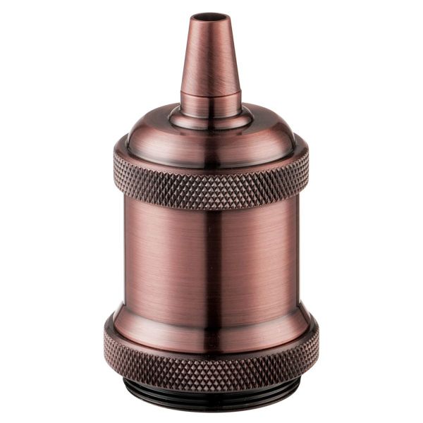 Bulb socket E27 4,9xH8,8cm, copper color metal