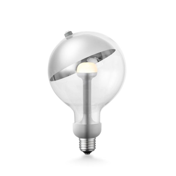 LED bulb MOTION SPHERE D12xH18,6cm, 5W/450Lm, silver