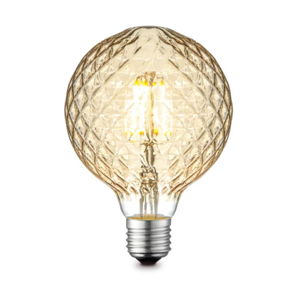 LED bulb CRYSTAL D9,5xH13,5cm, 4W/380Lm, amber