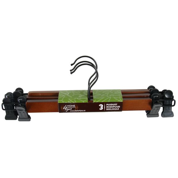 Вешалки для юбок 3шт/комплекте, тёмное дерево