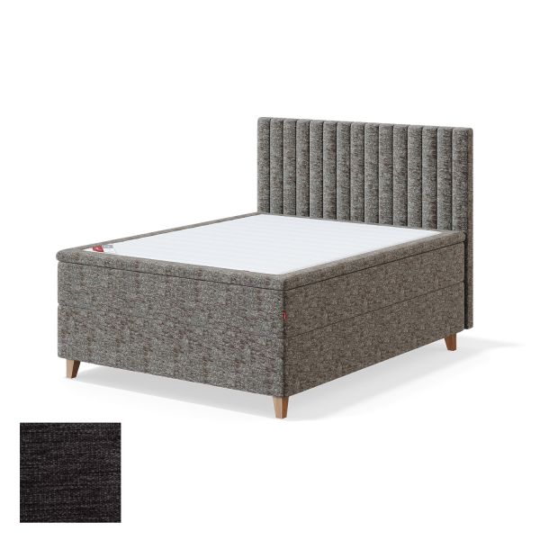 Continental bed 4 legs BLACK CONTINENTAL MANGO 180x200cm, firm, dark grey