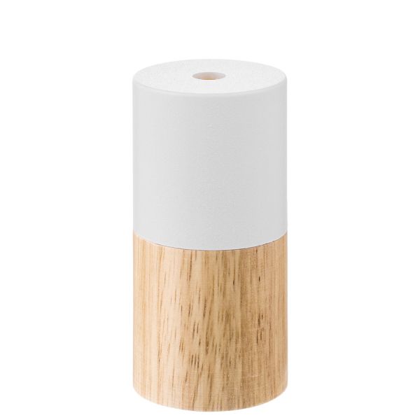 Bulb socket E27 D5,2xH10cm, white/wood