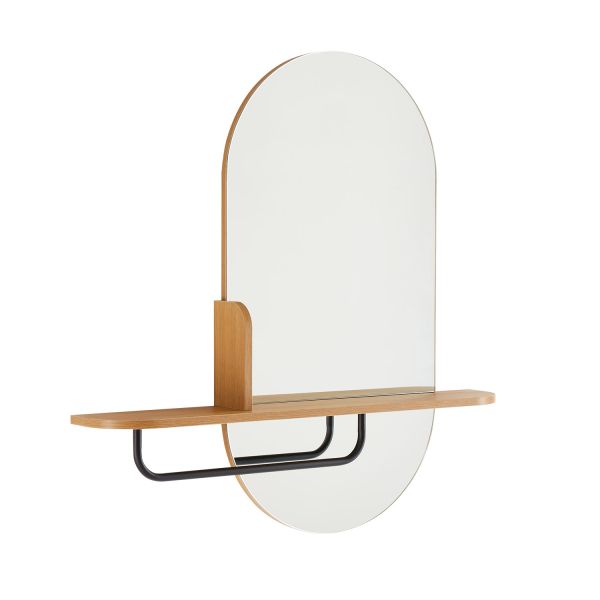 Зеркало AALBORG с полкой 92x15xH93см, дуб