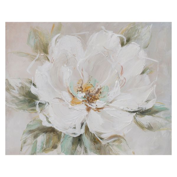 Oil painting 80x100cm, white flower
