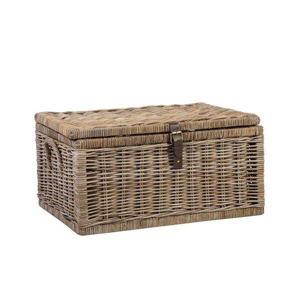 Basket KLAY with lid 76x53xH36cm, natural rattan