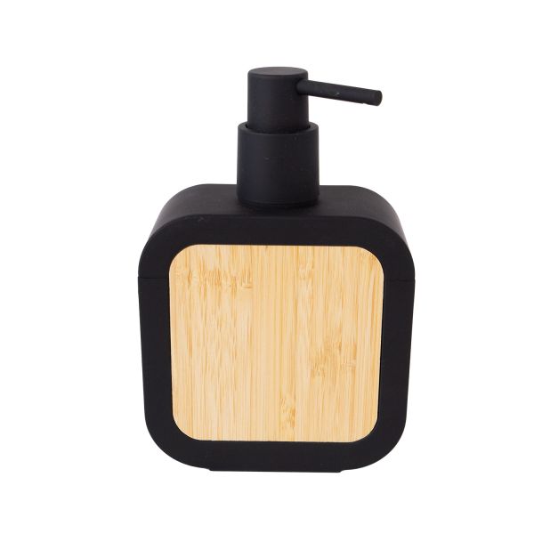 Soap dispenser BASILE, bamboo/black