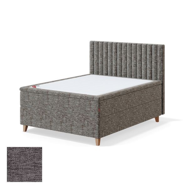 Continental bed 4 legs BLACK CONTINENTAL VERANO 180x200cm, soft, grey