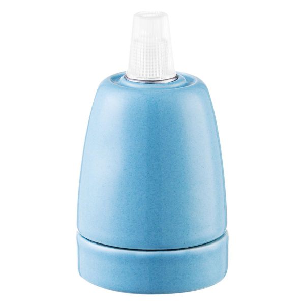 Bulb socket E27 D4,6xH8,2cm, light blue porcelain