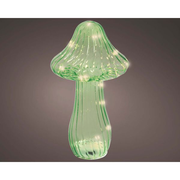 LED-light GLOW MUSHROOM H25cm, green