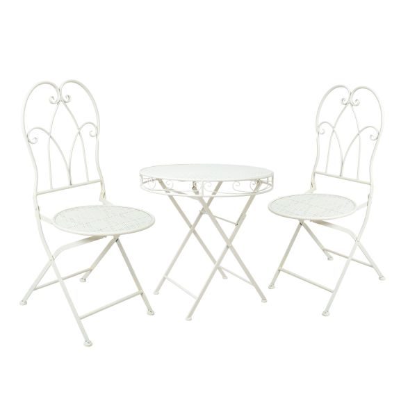 Balcony set SUNDY table and 2 chairs, antique white