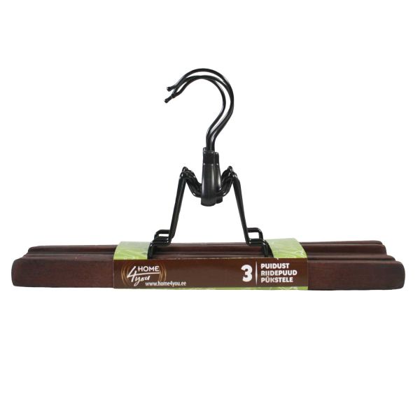 Вешалки для брюк 3шт/комплекте, коричневое дерево