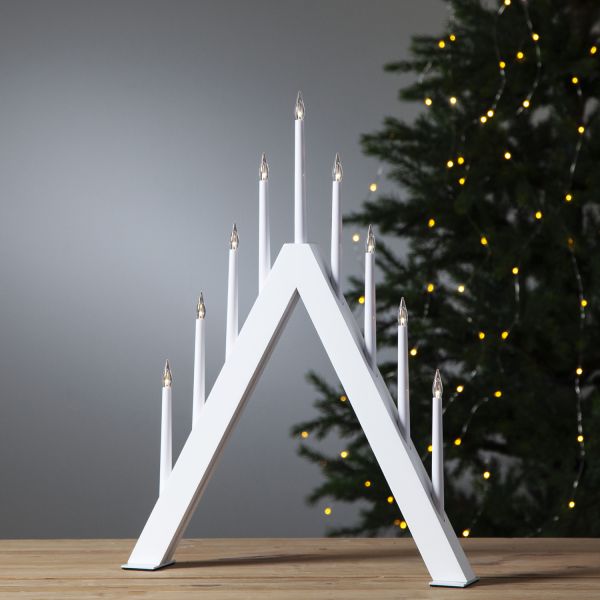 Candlestick JAZZ H48cm, white