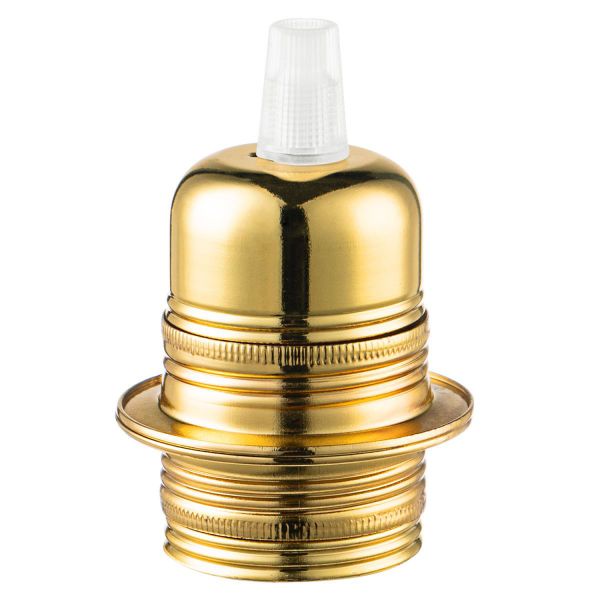 Bulb socket with dome ring E27 D6xH8,5cm, messing metal