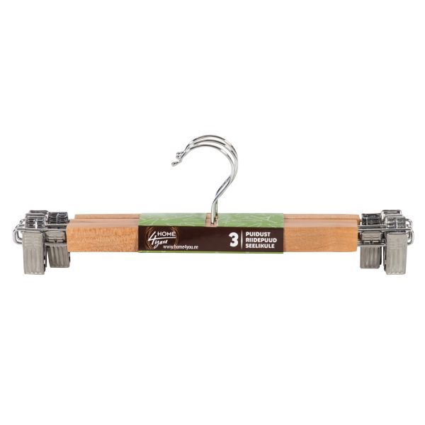 Вешалки для юбок 3шт/комплекте, деревянный, натуральный